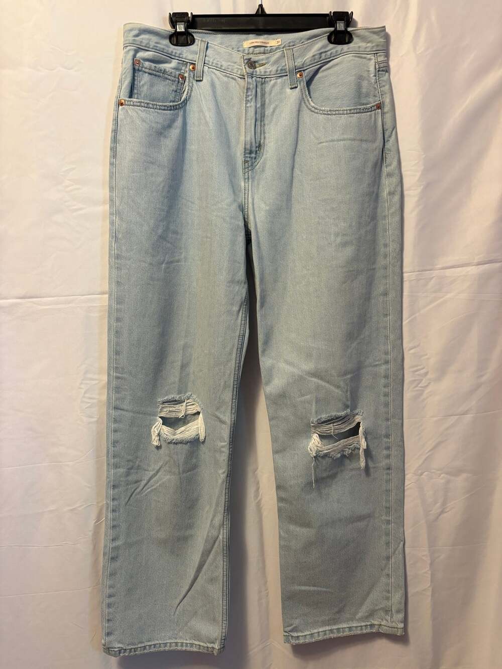 Levi's Low Pro Straight Leg Jeans Distressed Low Rise Denim Women's size 31